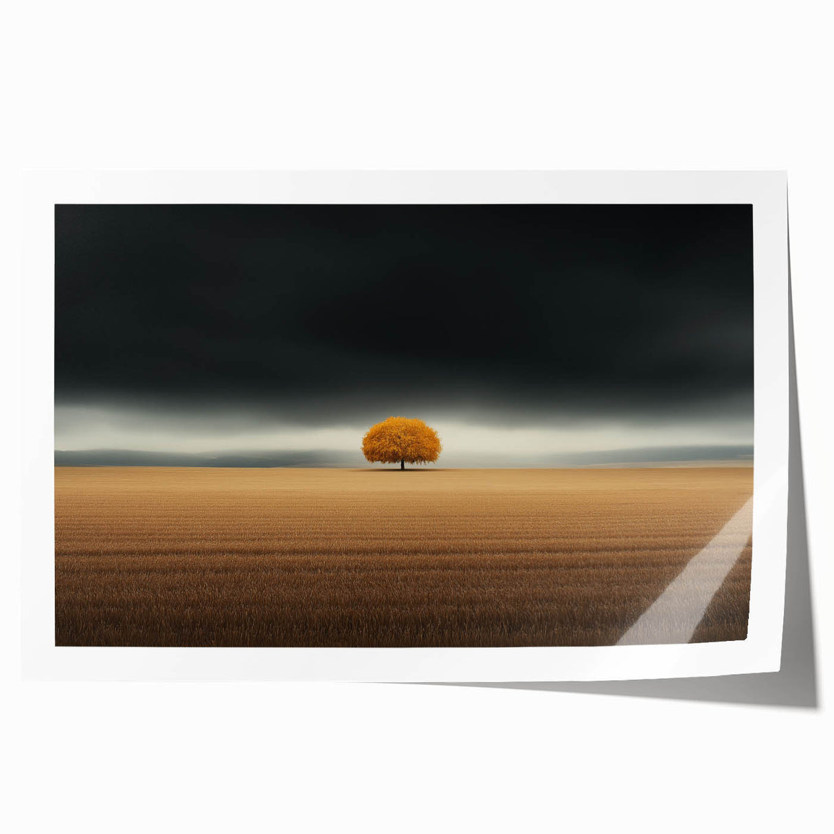Golden Solitary Tree – Dramatic Landscape & Nature Art Prints