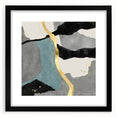 Modern Abstract Wall Art - Black, Gray & Gold Geometric Print