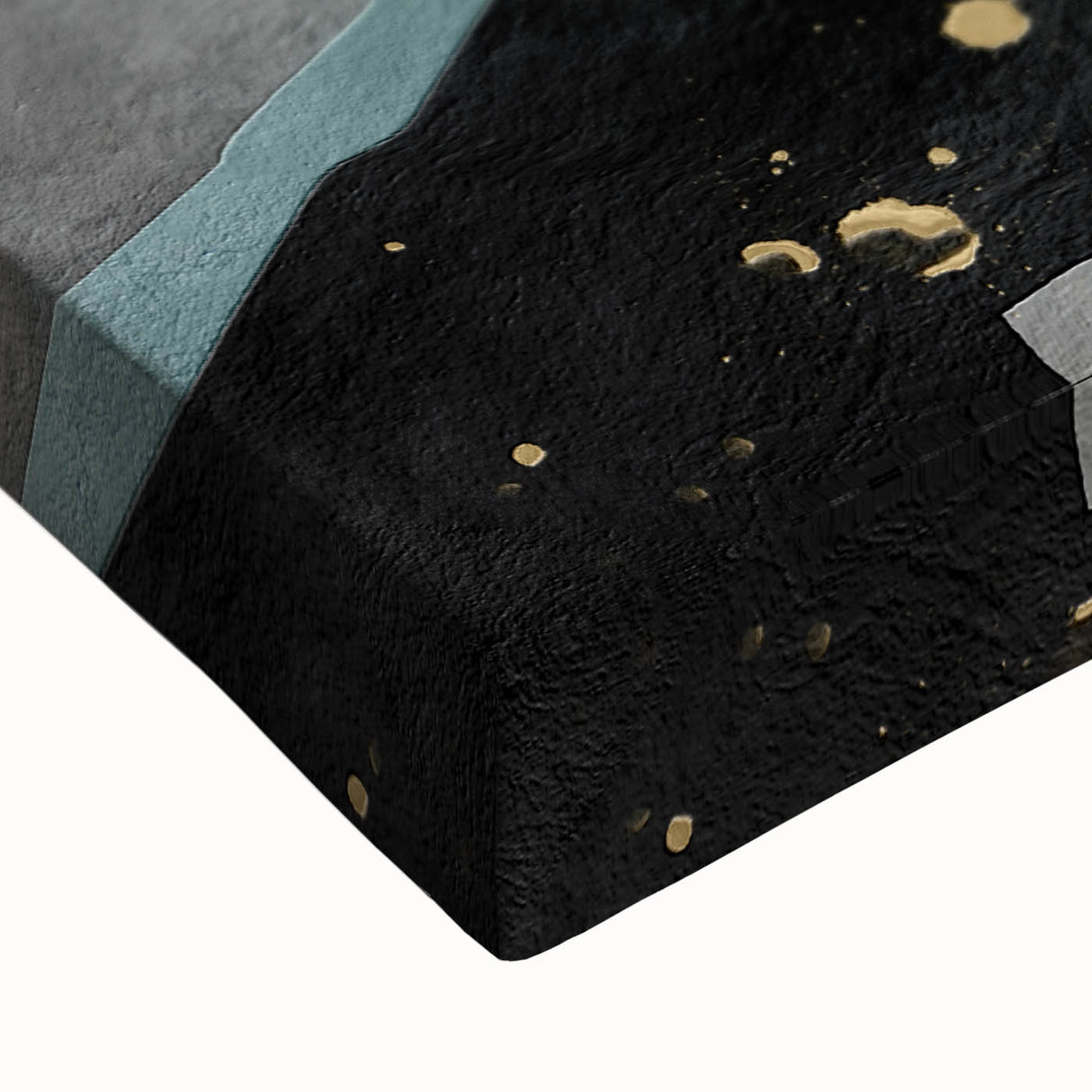 Modern Abstract Wall Art - Black, Gray & Gold Geometric Print