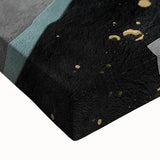 Modern Abstract Wall Art - Black, Gray & Gold Geometric Print