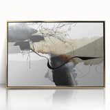 Moody Modern Wall Art – Abstract Canvas in Black, Beige & Gray