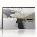 Moody Modern Wall Art – Abstract Canvas in Black, Beige & Gray