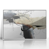 Moody Modern Wall Art – Abstract Canvas in Black, Beige & Gray