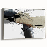Moody Modern Wall Art – Abstract Canvas in Black, Beige & Gray