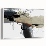 Moody Modern Wall Art – Abstract Canvas in Black, Beige & Gray