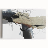 Moody Modern Wall Art – Abstract Canvas in Black, Beige & Gray