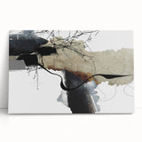Moody Modern Wall Art – Abstract Canvas in Black, Beige & Gray