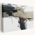 Moody Modern Wall Art – Abstract Canvas in Black, Beige & Gray