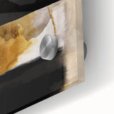 Textured Acrylic Wall Art – Bold Blue, Black, and Gold Layered Strokes