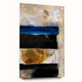 Textured Acrylic Wall Art – Bold Blue, Black, and Gold Layered Strokes