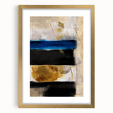Textured Acrylic Wall Art – Bold Blue, Black, and Gold Layered Strokes