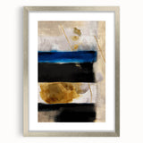 Textured Acrylic Wall Art – Bold Blue, Black, and Gold Layered Strokes