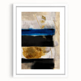 Textured Acrylic Wall Art – Bold Blue, Black, and Gold Layered Strokes