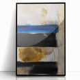 Textured Acrylic Wall Art – Bold Blue, Black, and Gold Layered Strokes
