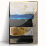 Textured Acrylic Wall Art – Bold Blue, Black, and Gold Layered Strokes