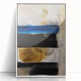 Textured Acrylic Wall Art – Bold Blue, Black, and Gold Layered Strokes