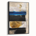 Textured Acrylic Wall Art – Bold Blue, Black, and Gold Layered Strokes