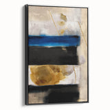 Textured Acrylic Wall Art – Bold Blue, Black, and Gold Layered Strokes