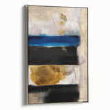 Textured Acrylic Wall Art – Bold Blue, Black, and Gold Layered Strokes