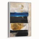 Textured Acrylic Wall Art – Bold Blue, Black, and Gold Layered Strokes