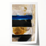Textured Acrylic Wall Art – Bold Blue, Black, and Gold Layered Strokes