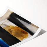 Textured Acrylic Wall Art – Bold Blue, Black, and Gold Layered Strokes