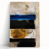 Textured Acrylic Wall Art – Bold Blue, Black, and Gold Layered Strokes