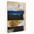 Textured Acrylic Wall Art – Bold Blue, Black, and Gold Layered Strokes