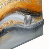 Golden Currents – Modern Fluid Art Prints in Gold and Gray Tones