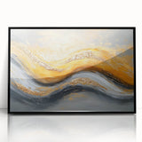 Golden Currents – Modern Fluid Art Prints in Gold and Gray Tones