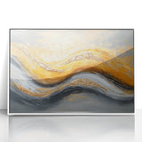 Golden Currents – Modern Fluid Art Prints in Gold and Gray Tones