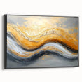 Golden Currents – Modern Fluid Art Prints in Gold and Gray Tones
