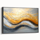 Golden Currents – Modern Fluid Art Prints in Gold and Gray Tones