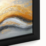 Golden Currents – Modern Fluid Art Prints in Gold and Gray Tones