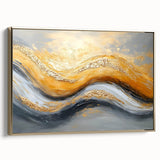 Golden Currents – Modern Fluid Art Prints in Gold and Gray Tones