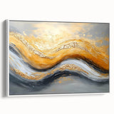 Golden Currents – Modern Fluid Art Prints in Gold and Gray Tones