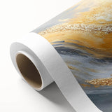 Golden Currents – Modern Fluid Art Prints in Gold and Gray Tones