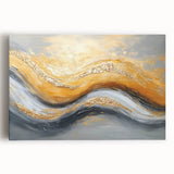Golden Currents – Modern Fluid Art Prints in Gold and Gray Tones
