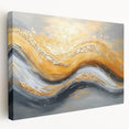 Golden Currents – Modern Fluid Art Prints in Gold and Gray Tones