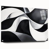 Black and White Geometric Wall Art - Modern Abstract Canvas Print