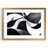 Black and White Geometric Wall Art - Modern Abstract Canvas Print