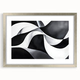 Black and White Geometric Wall Art - Modern Abstract Canvas Print