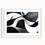Black and White Geometric Wall Art - Modern Abstract Canvas Print