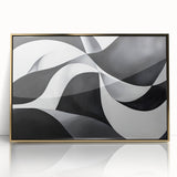 Black and White Geometric Wall Art - Modern Abstract Canvas Print