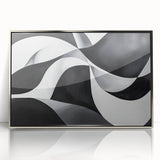 Black and White Geometric Wall Art - Modern Abstract Canvas Print