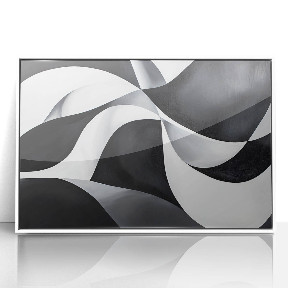 Black and White Geometric Wall Art - Modern Abstract Canvas Print