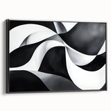 Black and White Geometric Wall Art - Modern Abstract Canvas Print