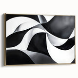 Black and White Geometric Wall Art - Modern Abstract Canvas Print
