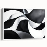 Black and White Geometric Wall Art - Modern Abstract Canvas Print
