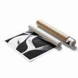 Black and White Geometric Wall Art - Modern Abstract Canvas Print